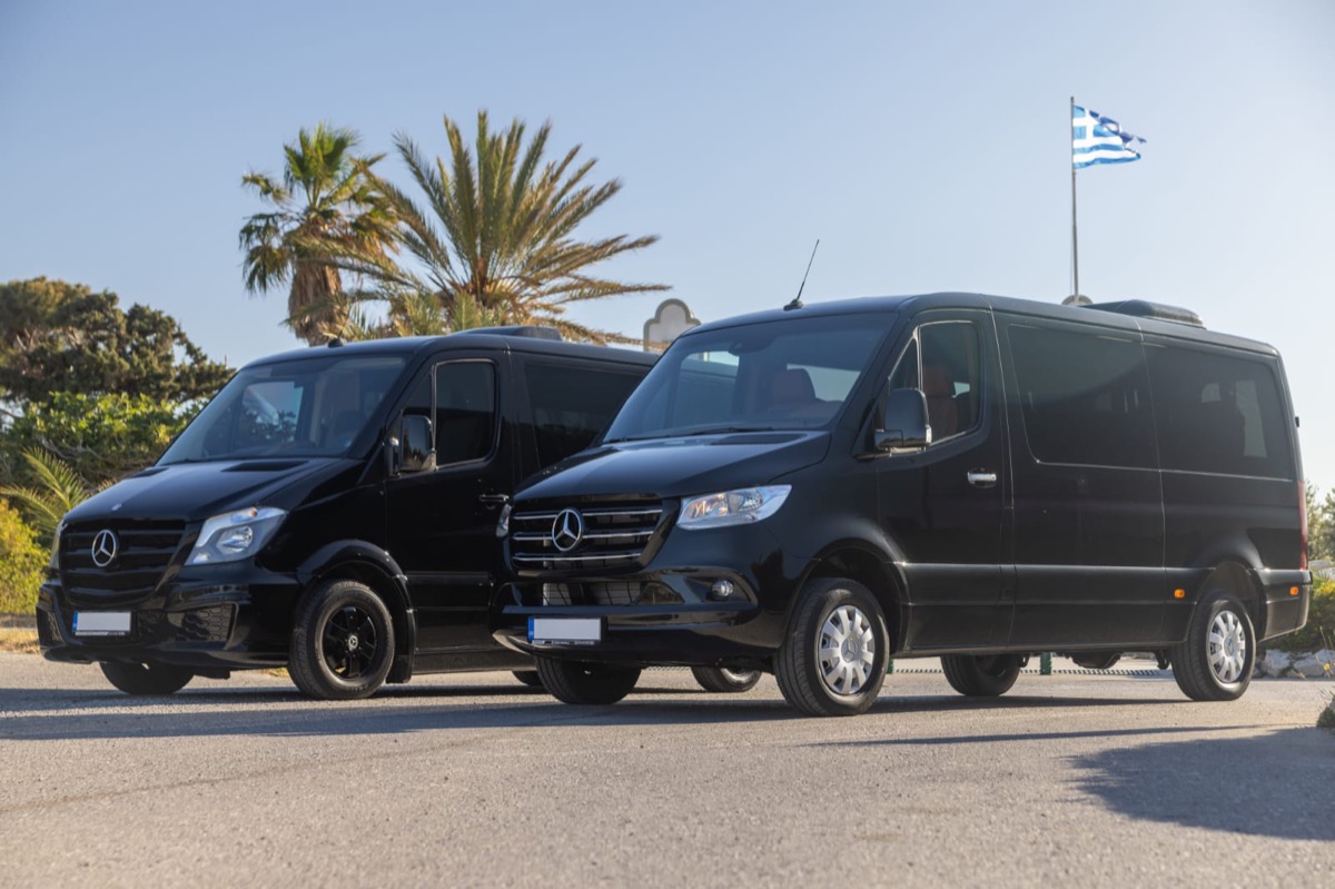 Mercedes Sprinter vans in Rhodes